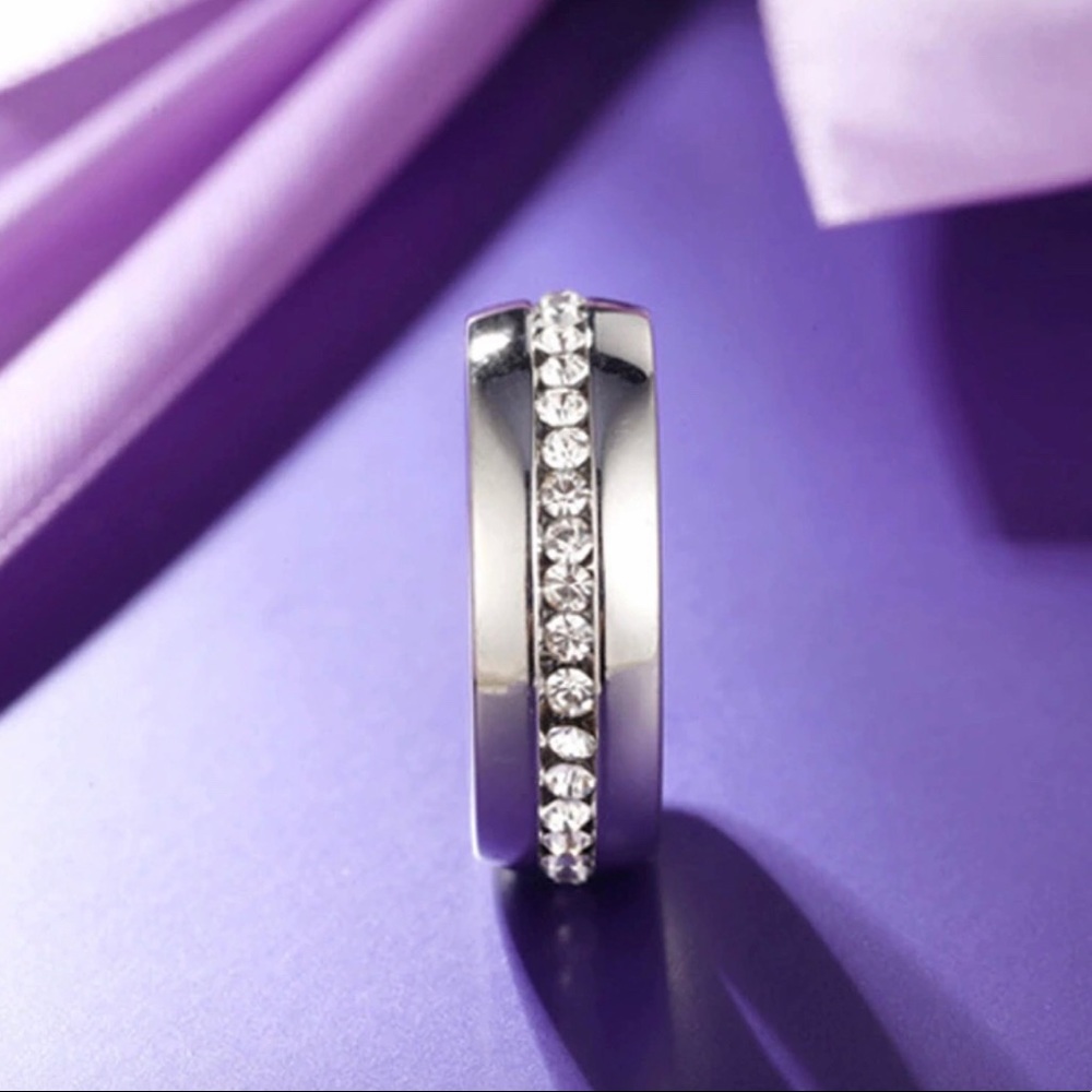 Stainless Steel CZ ring - Picture 3 of 4